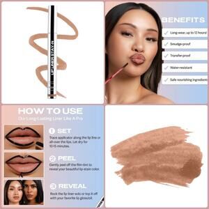 SACHEU BEAUTY 2 PACK!! LIP LINER STAY-N Peel-Off Lip Liner Stain BUNDLE | NOOHDE